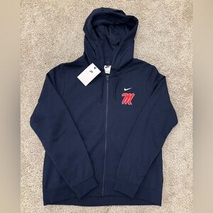 NWT Nike Ole Miss Rebels Varsity Fleece Full Zip Hoodie Womens M Jacket Navy